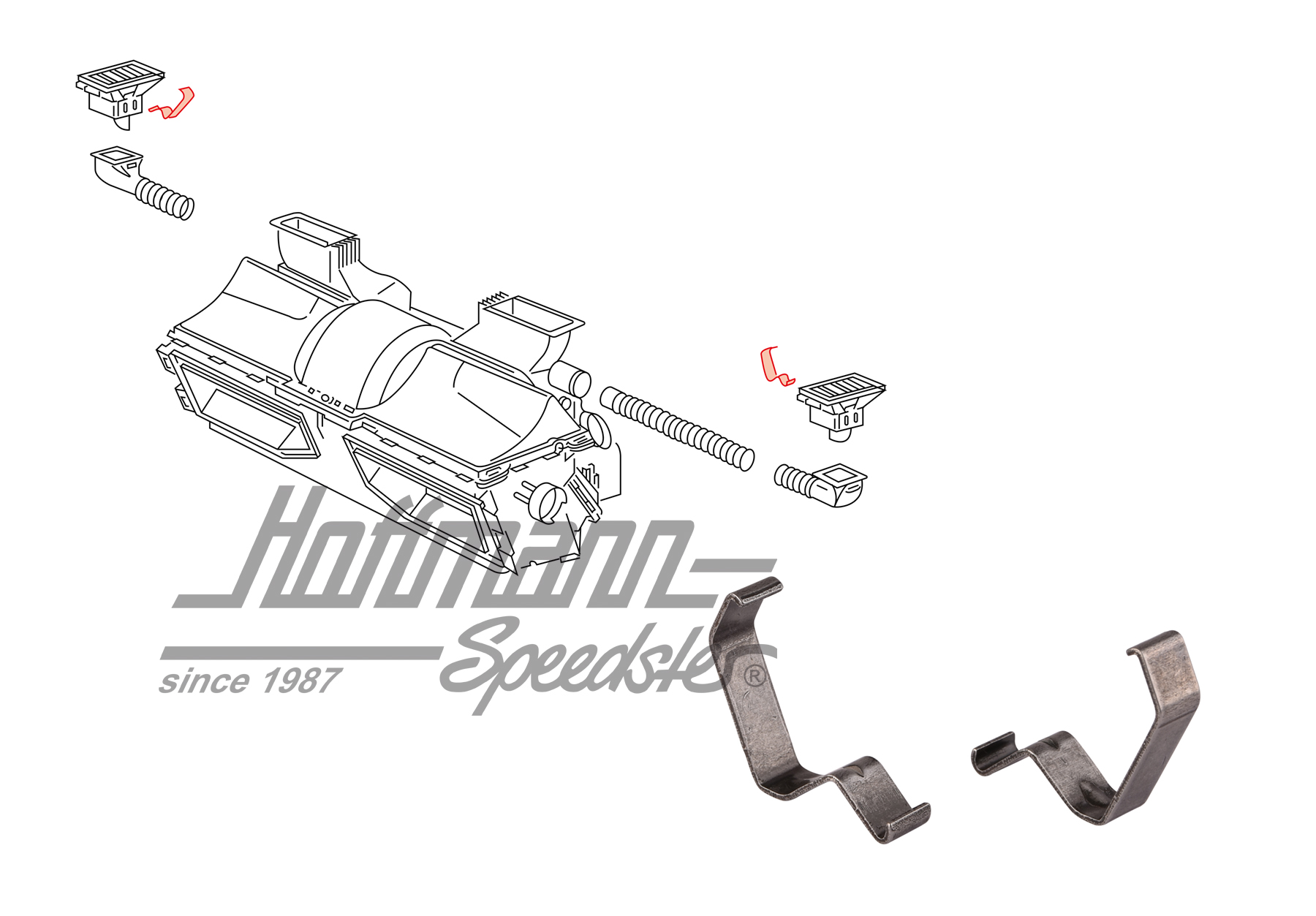 Clamps, air jet, dashboard
, L/R | 255 819 396 | 360-0270-30