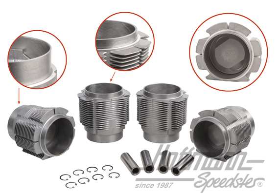 Piston + cylinder set, 1.6, Porsche 356 A/B, 86mm, (B) | 008 11 86PE | 505-0642