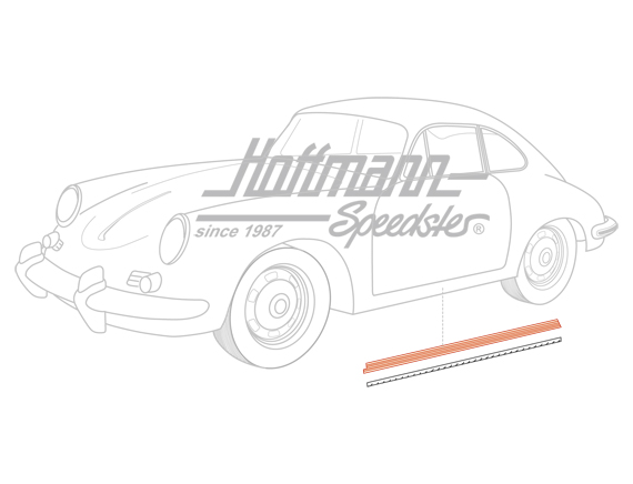 Support, door sill, Porsche 356, left                                                               