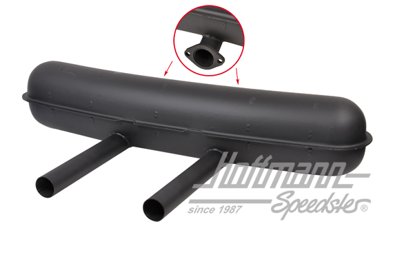 Sports exhaust, sheet steel, 2x50mm, 66-73                                                          