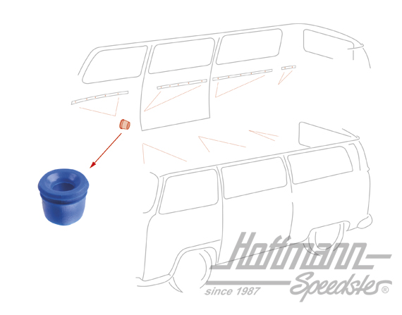 Grommet, plastic trim, Bus T2, 8.73-7.79 | 221 853 615 | 098-0484