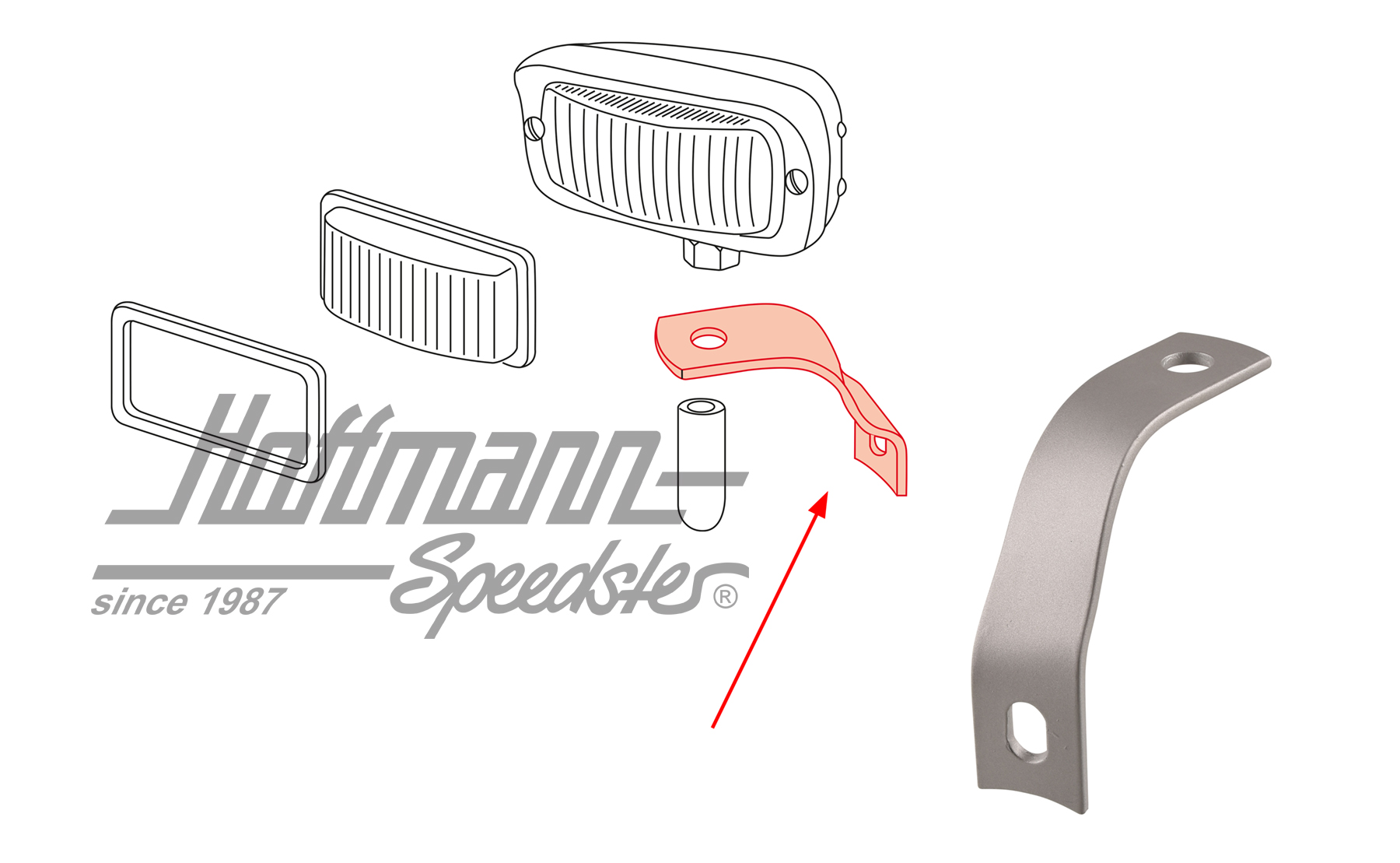 Retainer, reverse light/
turn indicator, left | 111 941 351 | 020-3065-21