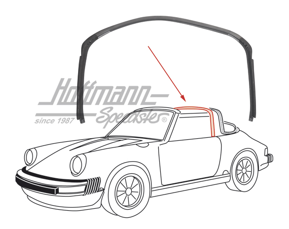 Seal, Targa bow, front, 911, 74-85                                                                  