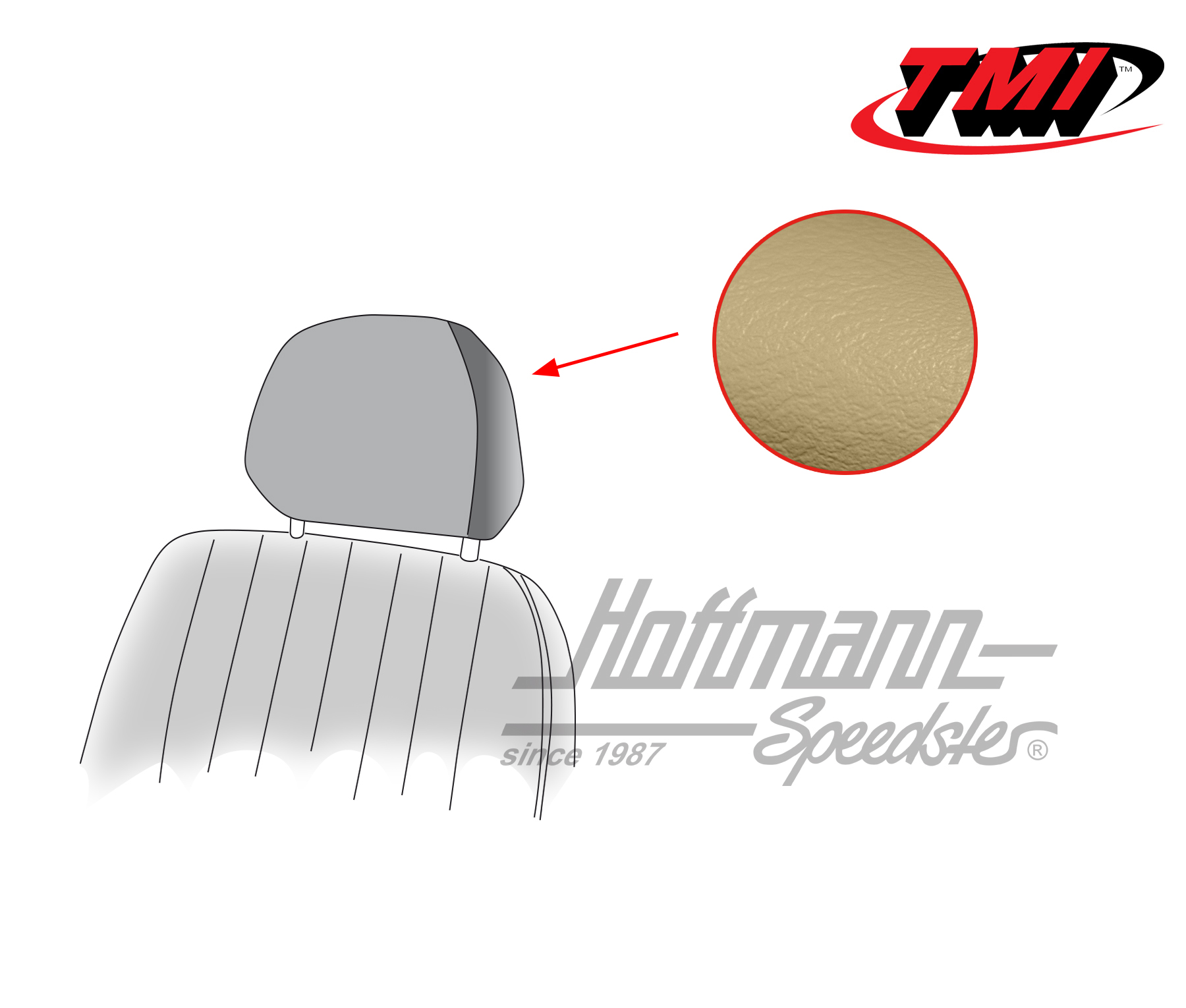 Headrest covers, Karmann Ghia, 69-74, beige | 43-1530-14 | 066-0079-30