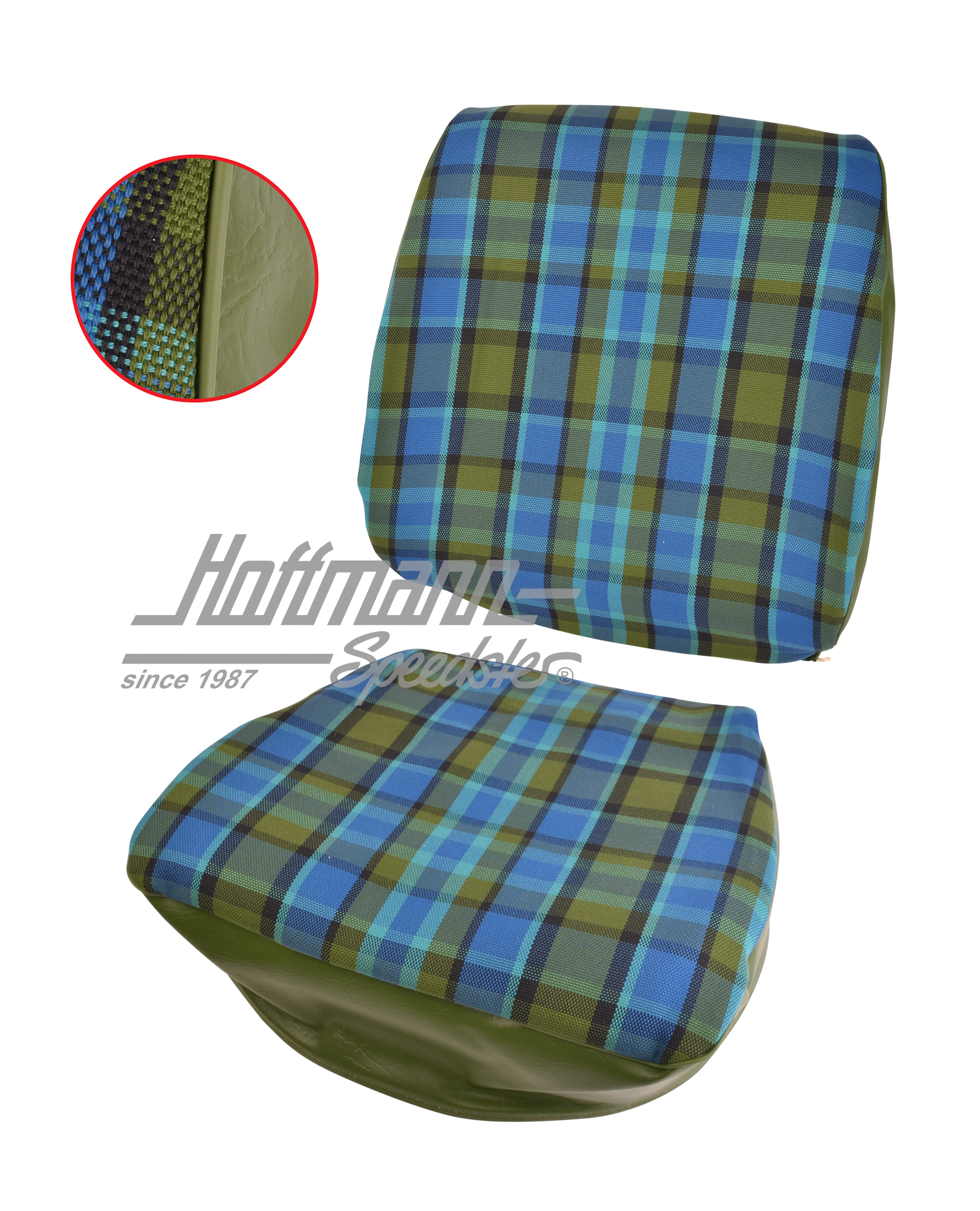 Seat cover, Westfalia, blue/green, 74-79                                                            