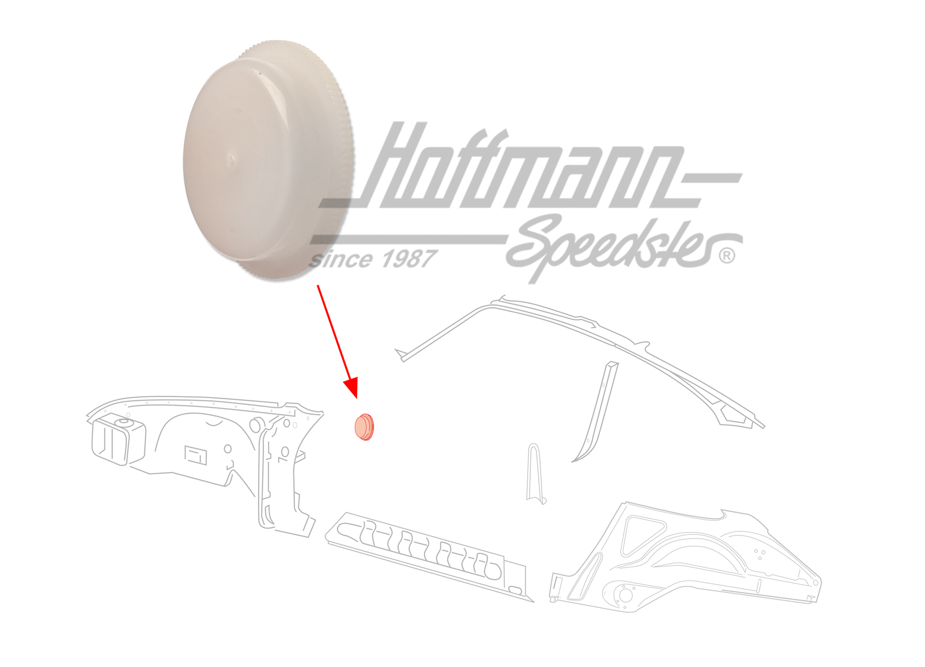 Plug, A-pillar, 911/912, 65-89                                                                      