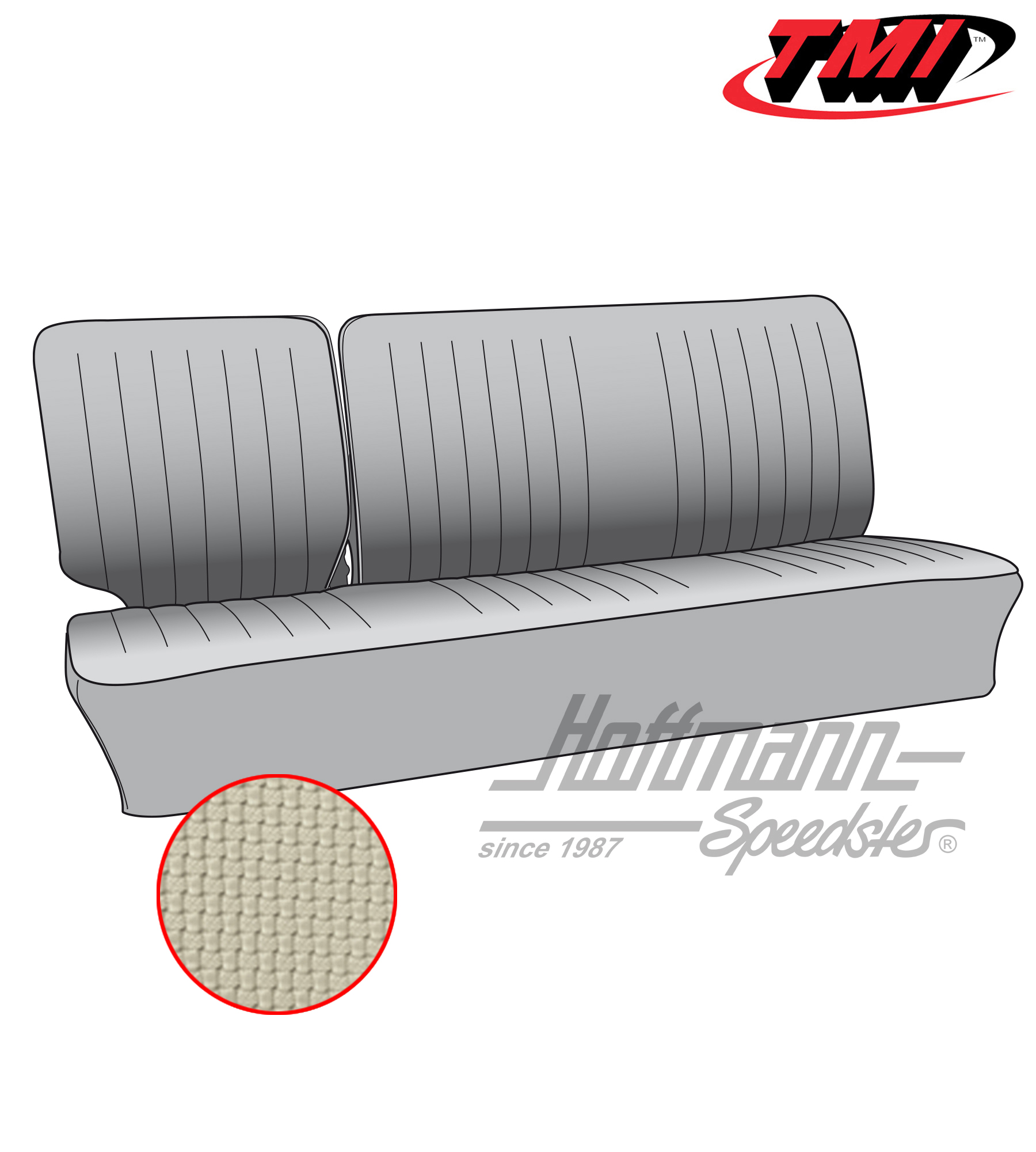 Seat upholstery, central bench 1/3, 63-67, off-white | 43-2125-05 | 098-0650-50