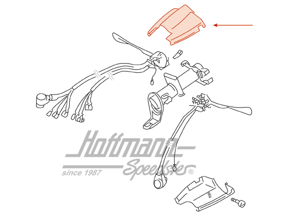 Covering, steering lock,
 upper, 911, .68-.73                                                      