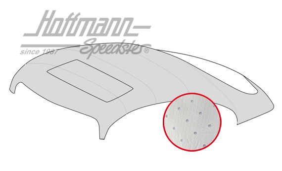 Headliner, with sliding roof, 356, perforated, white | 644 555 501 06 | 510-7160