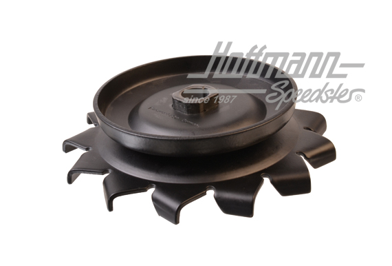 Alternator pulley, with fan wheel, black | 040 903 161 | 010-1163