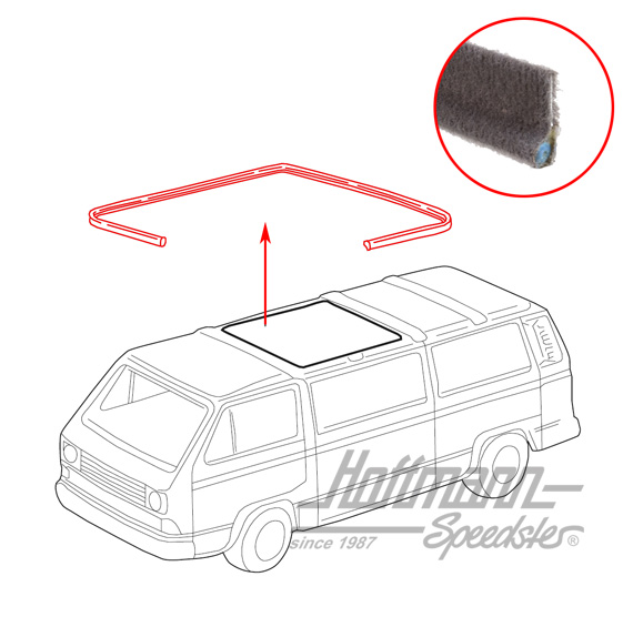 Sliding-roof seal, Bus T2/T3                                                                        