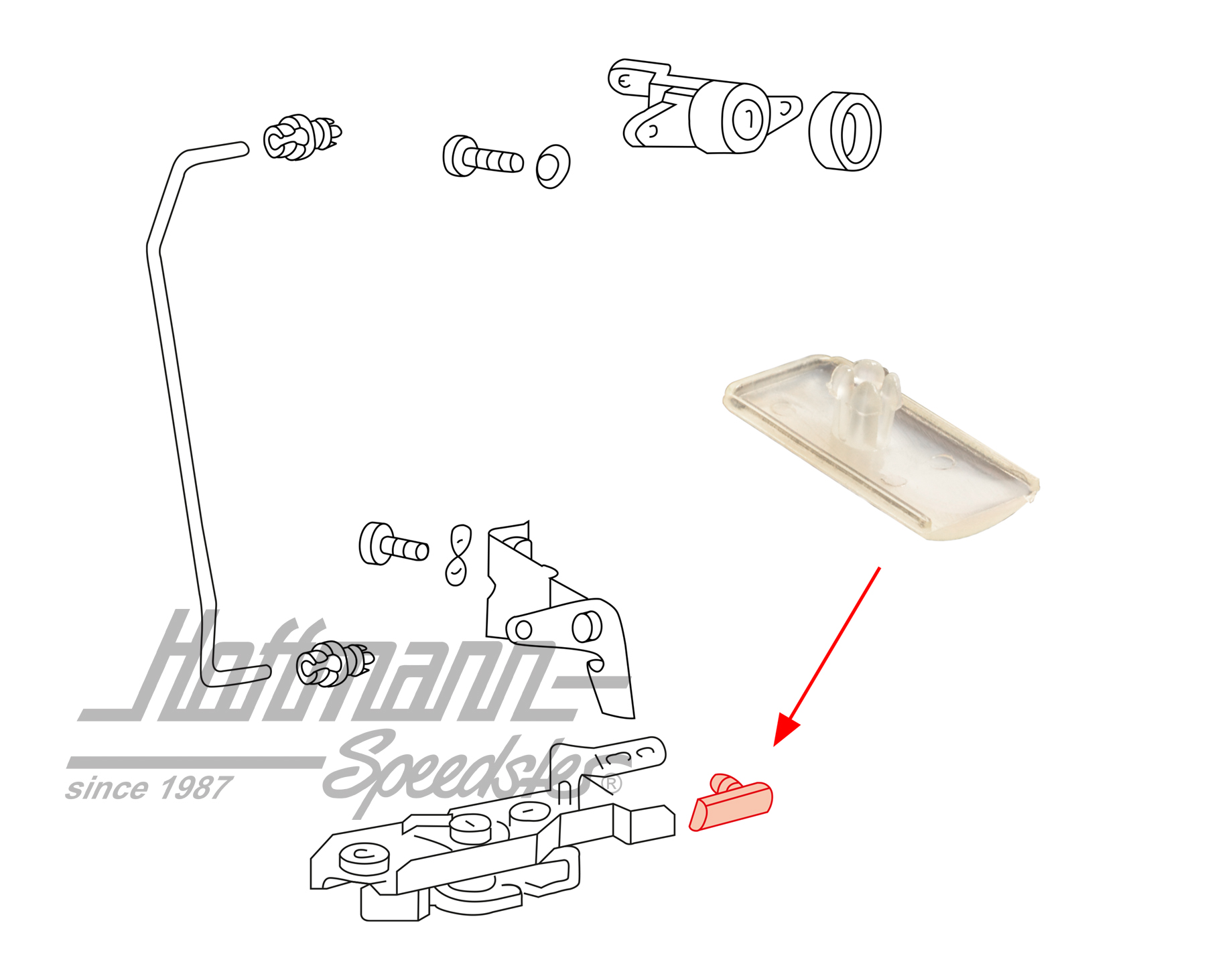 Buffer, hatchback lock
, Golf 1 Convertible | 155 827 545 | 180-1123-20