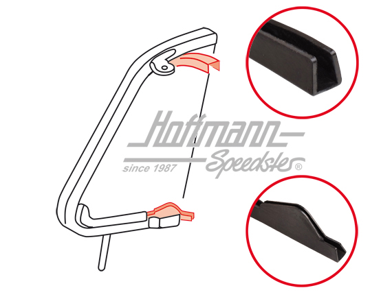 Seal, vent-window glass / frame, 8.64- | 221 845 295 A T1 Passform | 020-5233-16