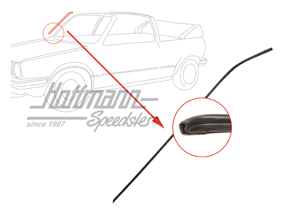 Moulding, A-pillar, Convertible, black, right | 155 853 706 A | 180-7280-02