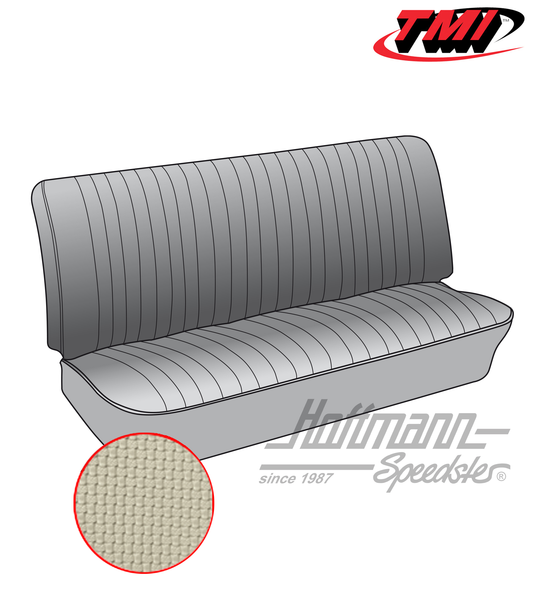 Seat upholstery, front bench, 50-62, off-white | 43-2110-05 | 098-0600-50