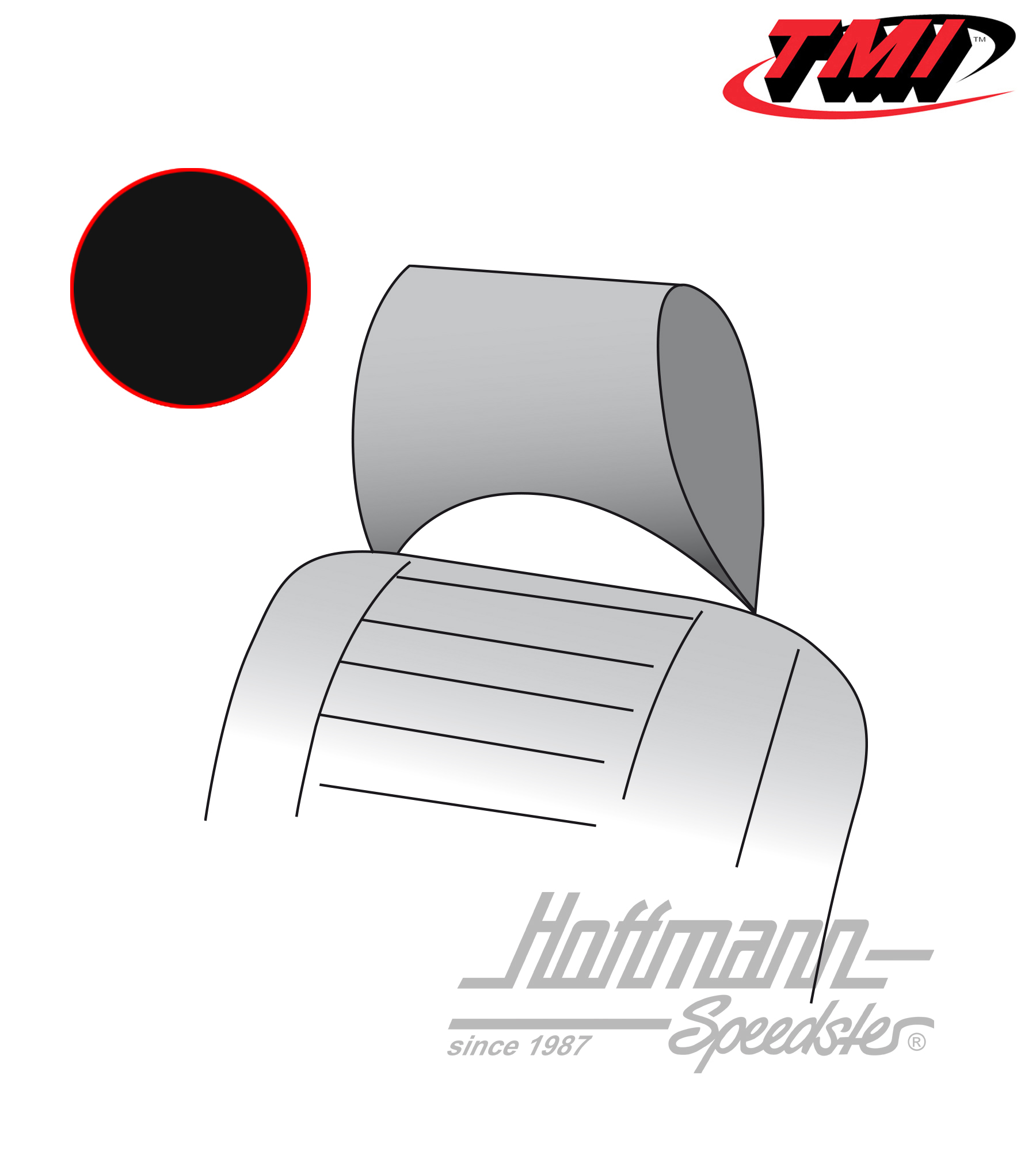 Headrest covers, Bus T2, 73-76, black | 43-2130-11 | 098-0640-10