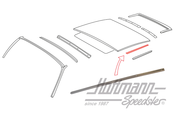 Moulding, seal, top, left                                                                           