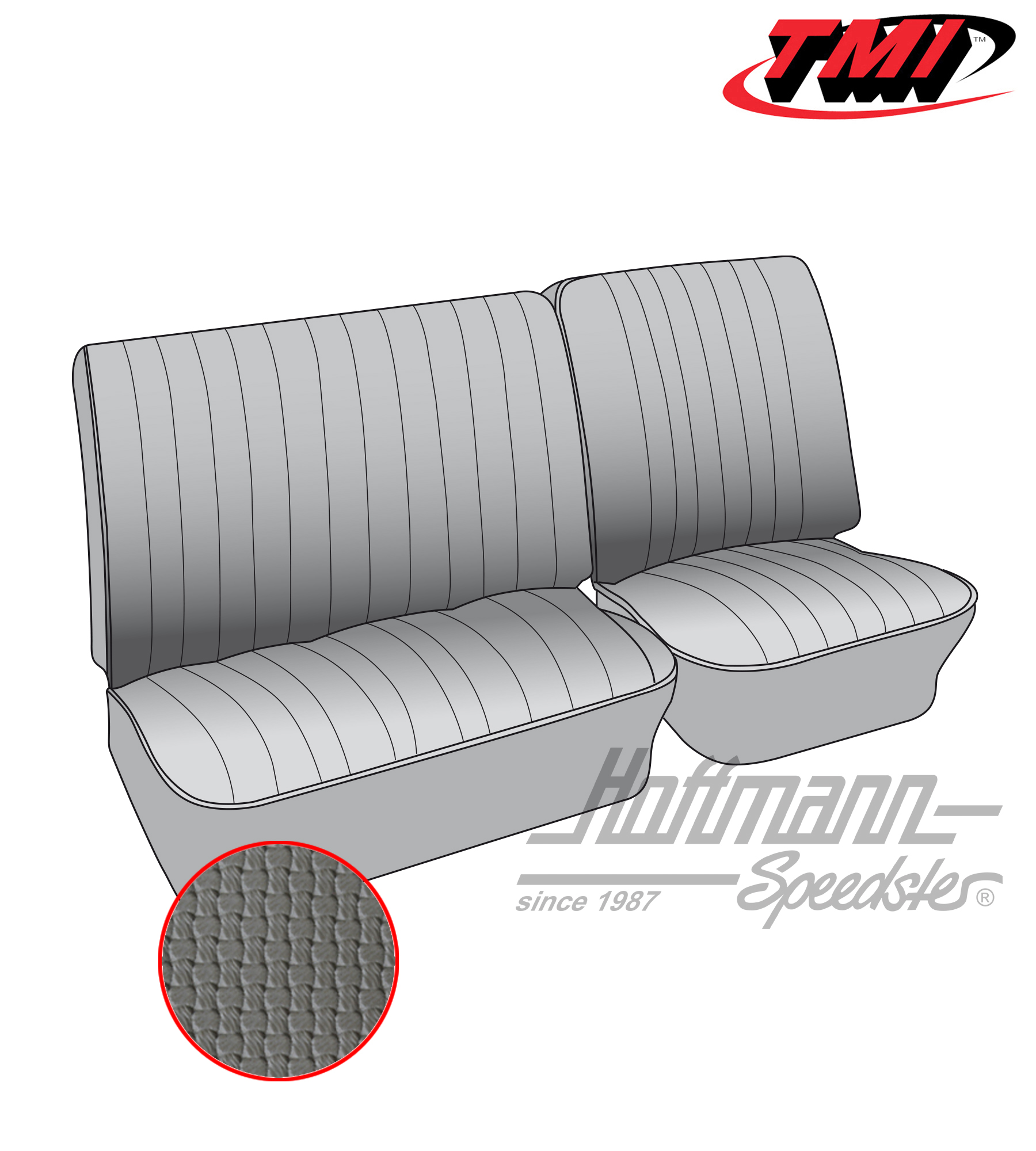 Seat upholstery, front bench, 62-67, grey | 43-2111-06 | 098-0604-35