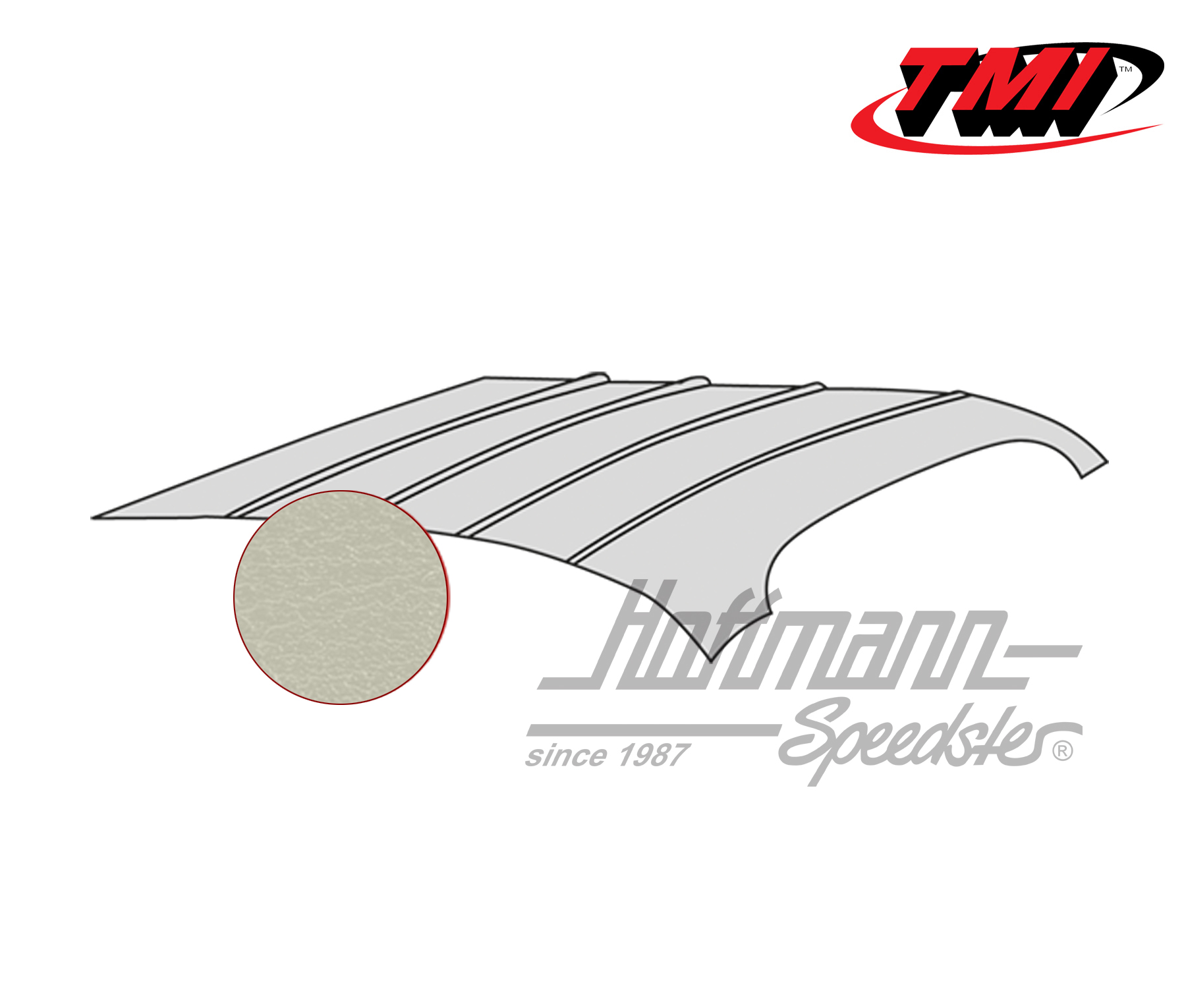 Headliner, Karmann Ghia, -.74, non perforated, off-white | 20-1510-48 | 066-0100-40