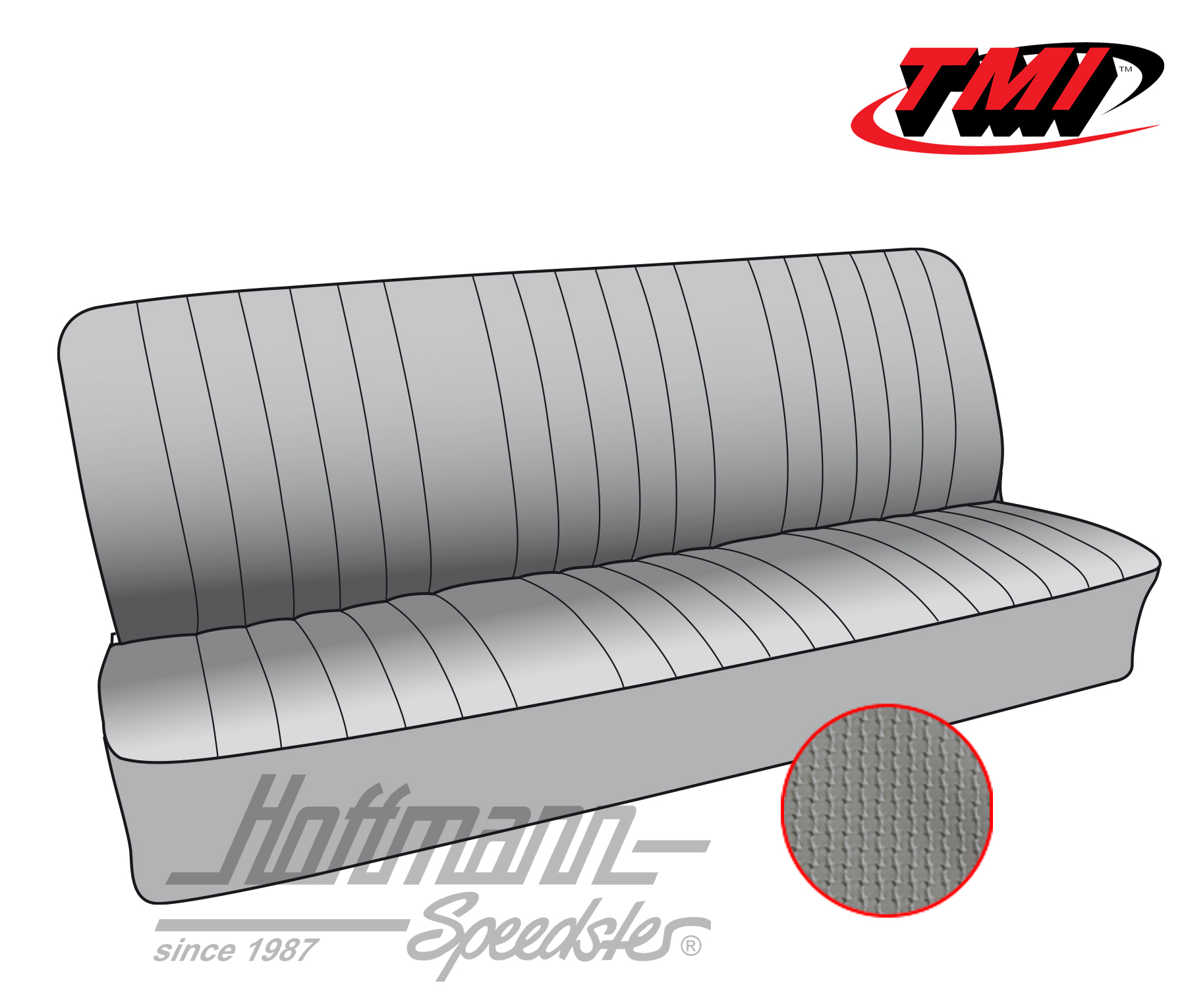 Seat upholstery, double cab, rear, 58-64, grey | 43-2127-06 | 098-0685-35