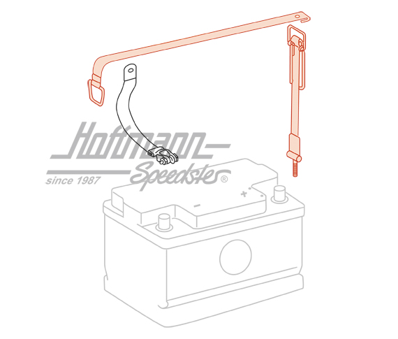 Battery clamping band, 911, long, black                                                             