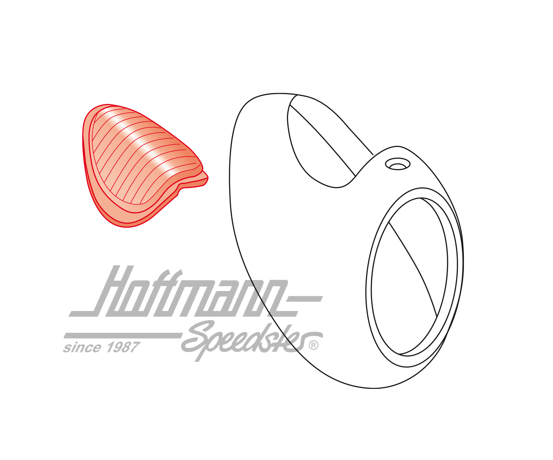 Tail-light lens
 "Heart", 10.52-7.55, glass                                                        