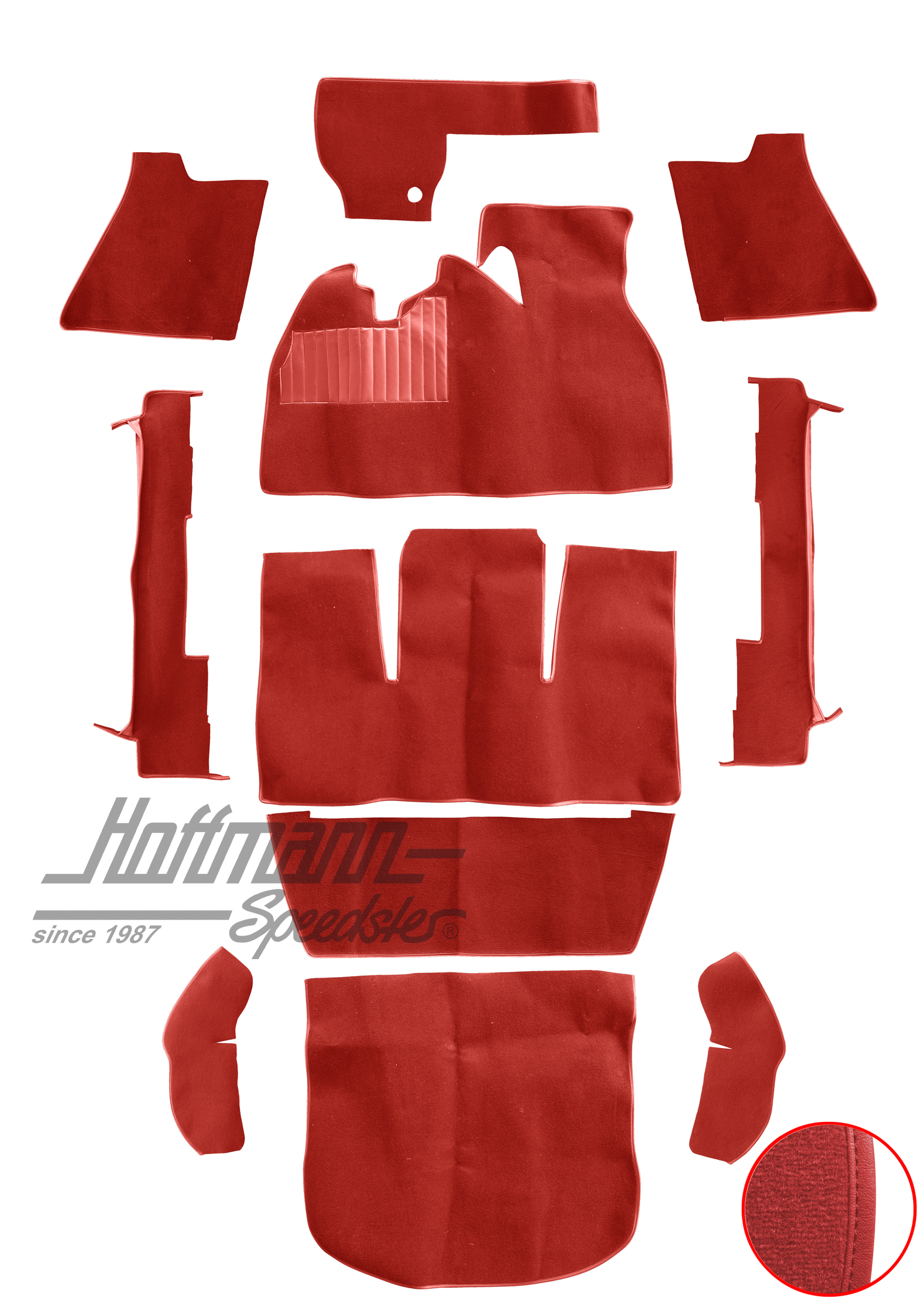 Carpet kit, Beetle Sedan, 1302, light red |  | 026-5627