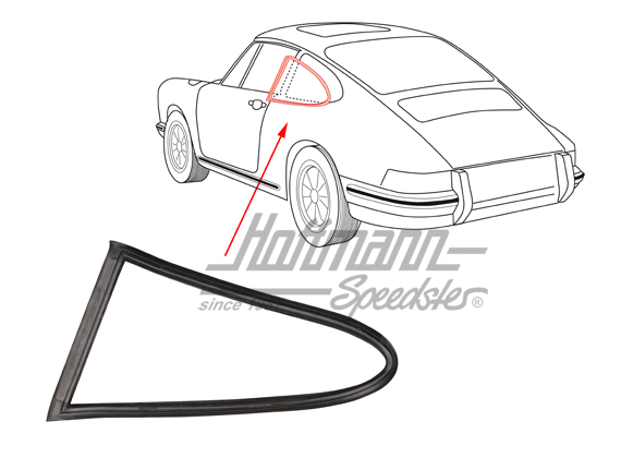 Seal, side window, 911/964 Coupé, 89-94, left                                                       