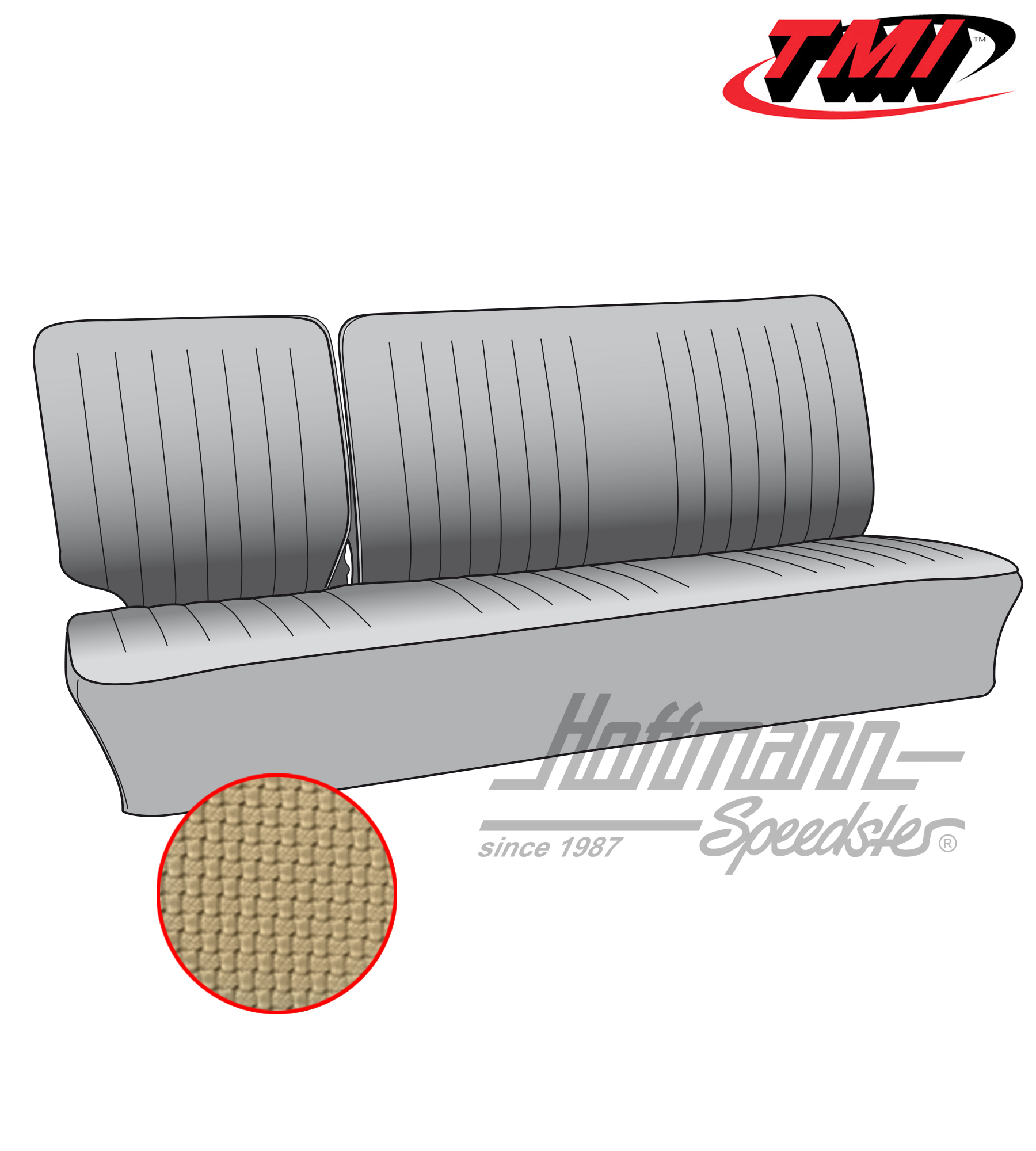 Seat upholstery, central bench 1/3, 63-67, beige | 43-2125-04 | 098-0650-30