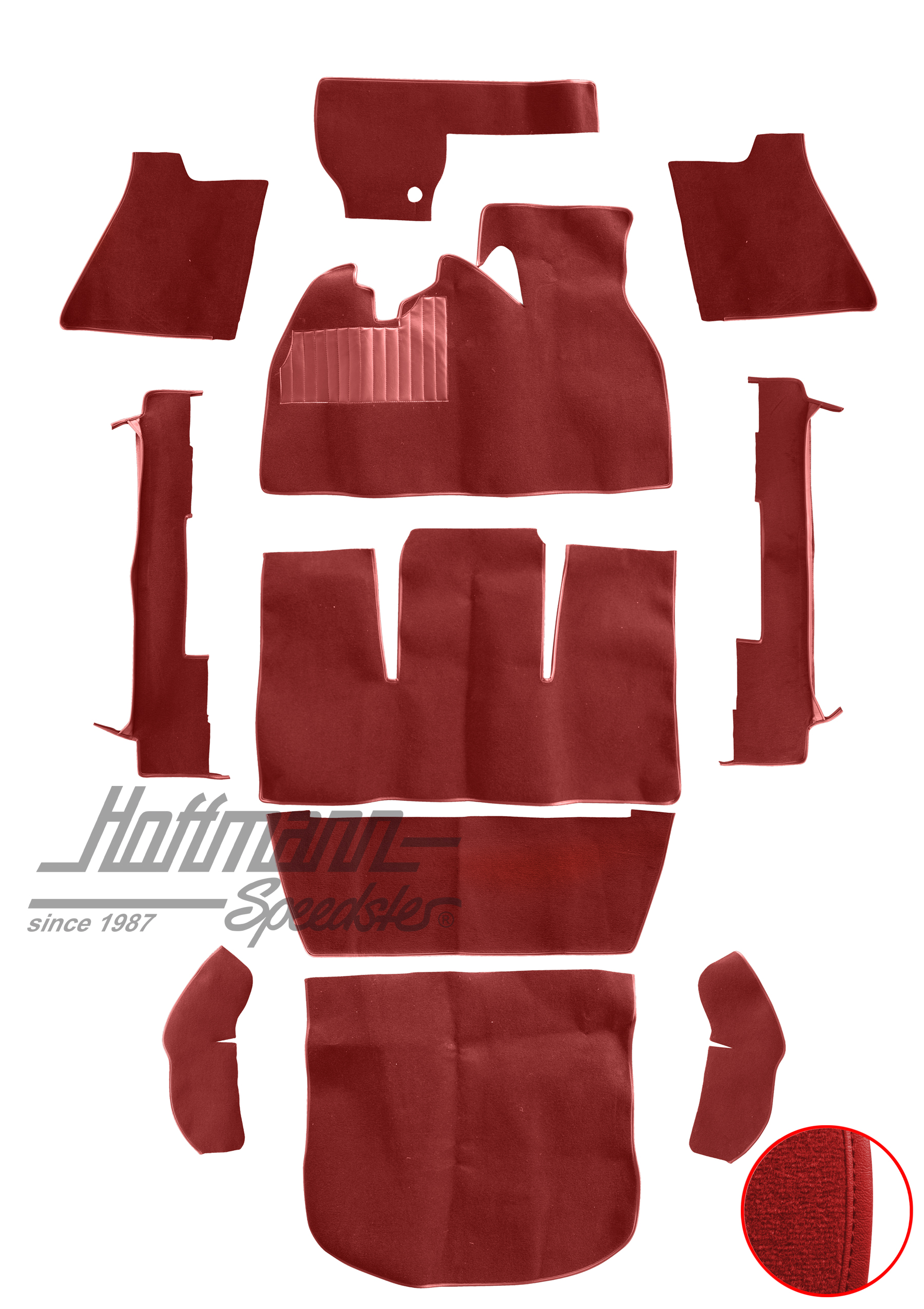 Carpet kit, Beetle Sedan, 1302, red |  | 026-5626