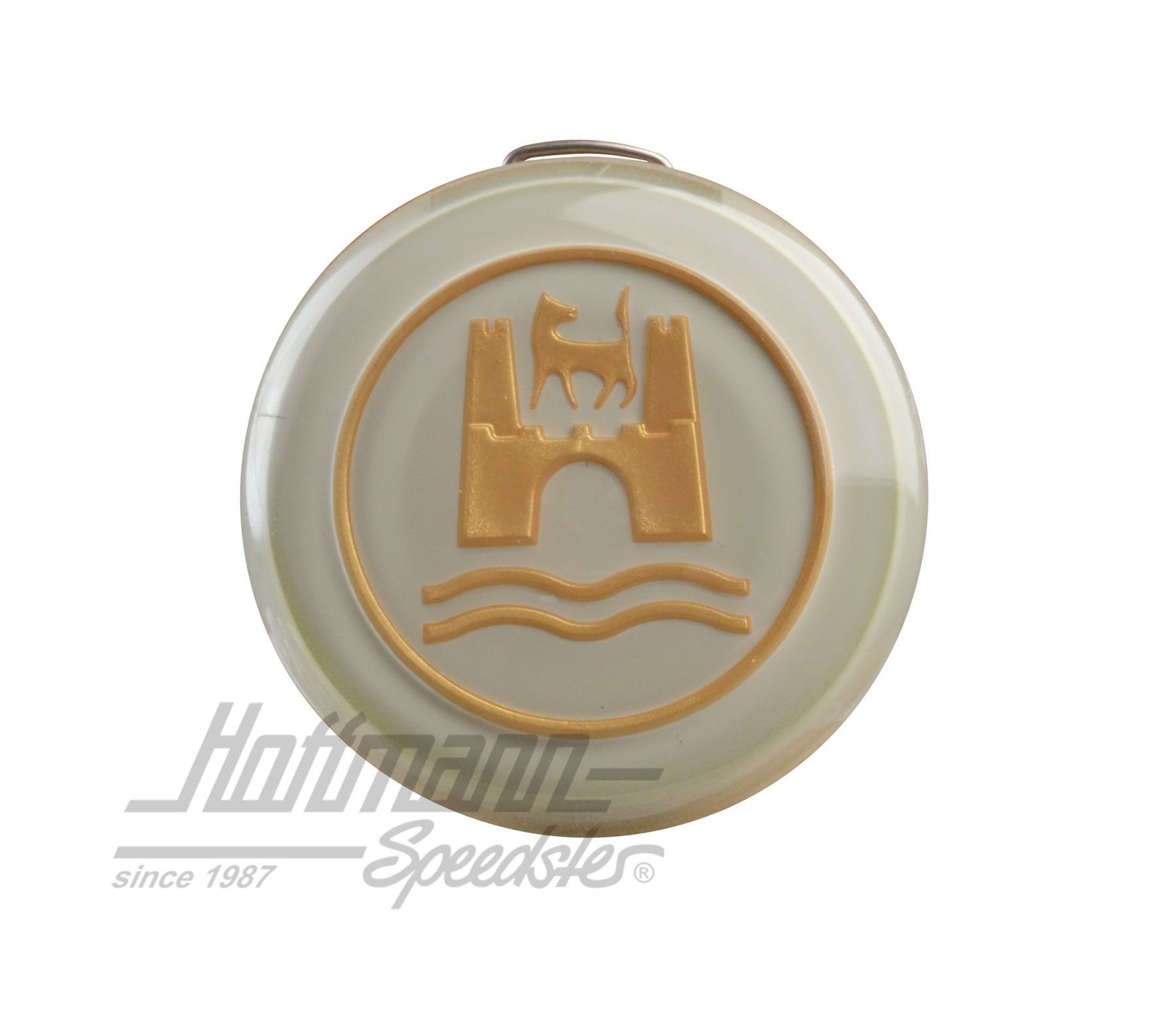 Horn button, grey/gold, 8.59-                                                                       