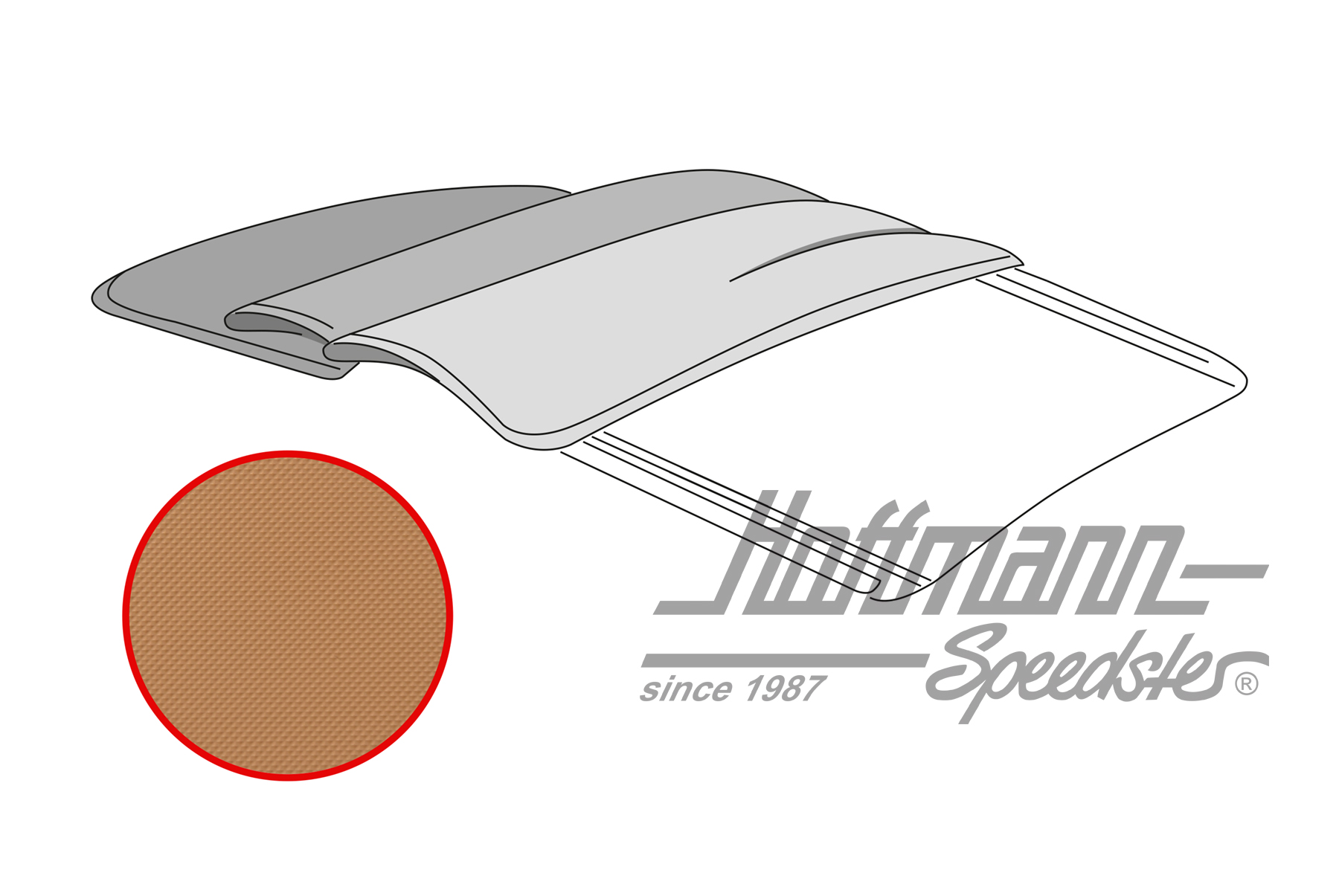 Folding roof cover, Bus T1, Vinyl, sandy | 22-2115-101 | 098-1260-12