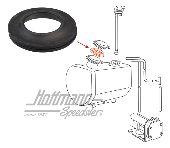 Seal, washer fluid reservoir, 68-73 | 901 628 183 00 | 580-1334-12