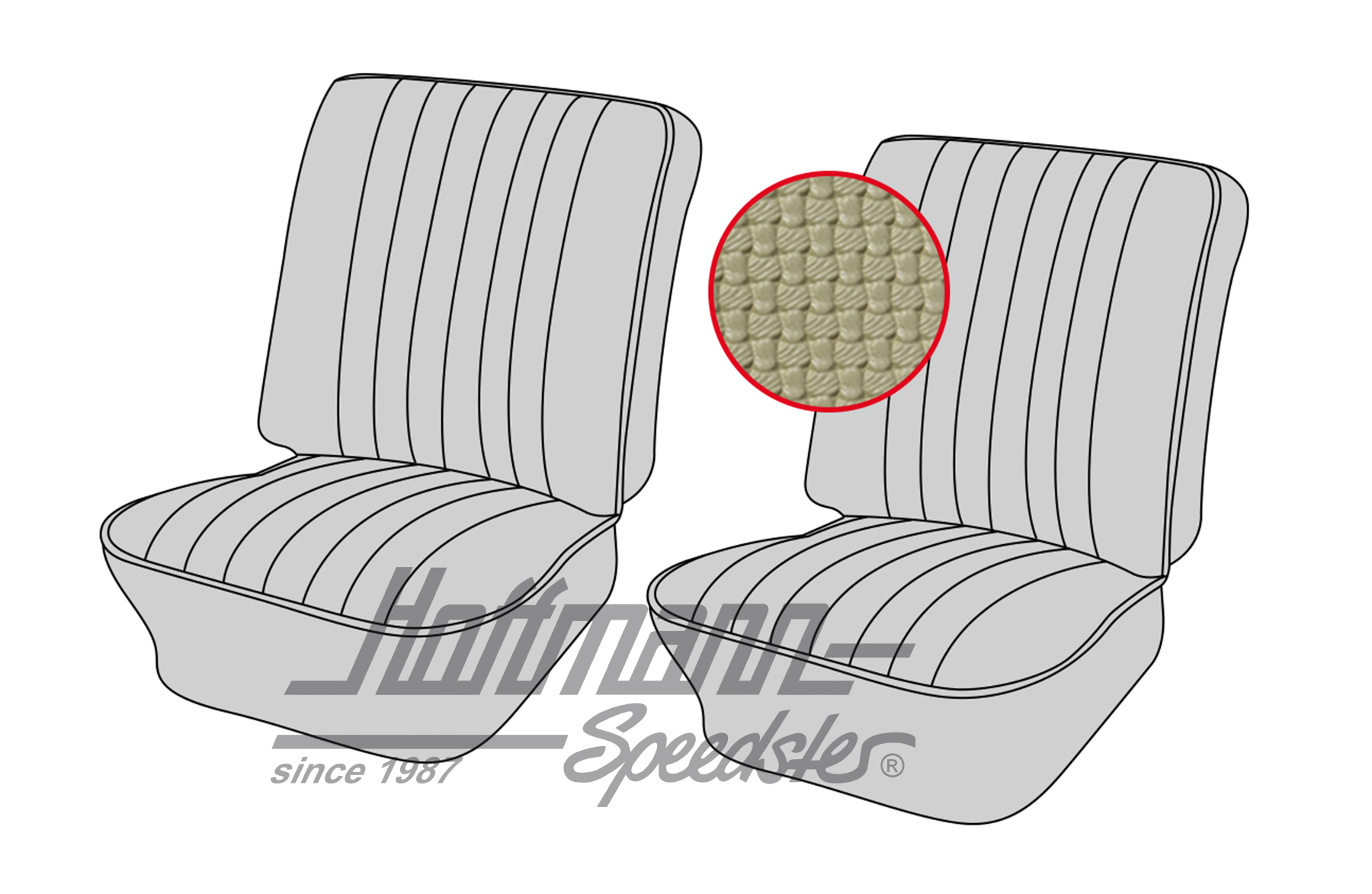 Seat upholstery, front, Type 3, 8.64-7.72, beige | 43-3002-04 | 069-9603-04