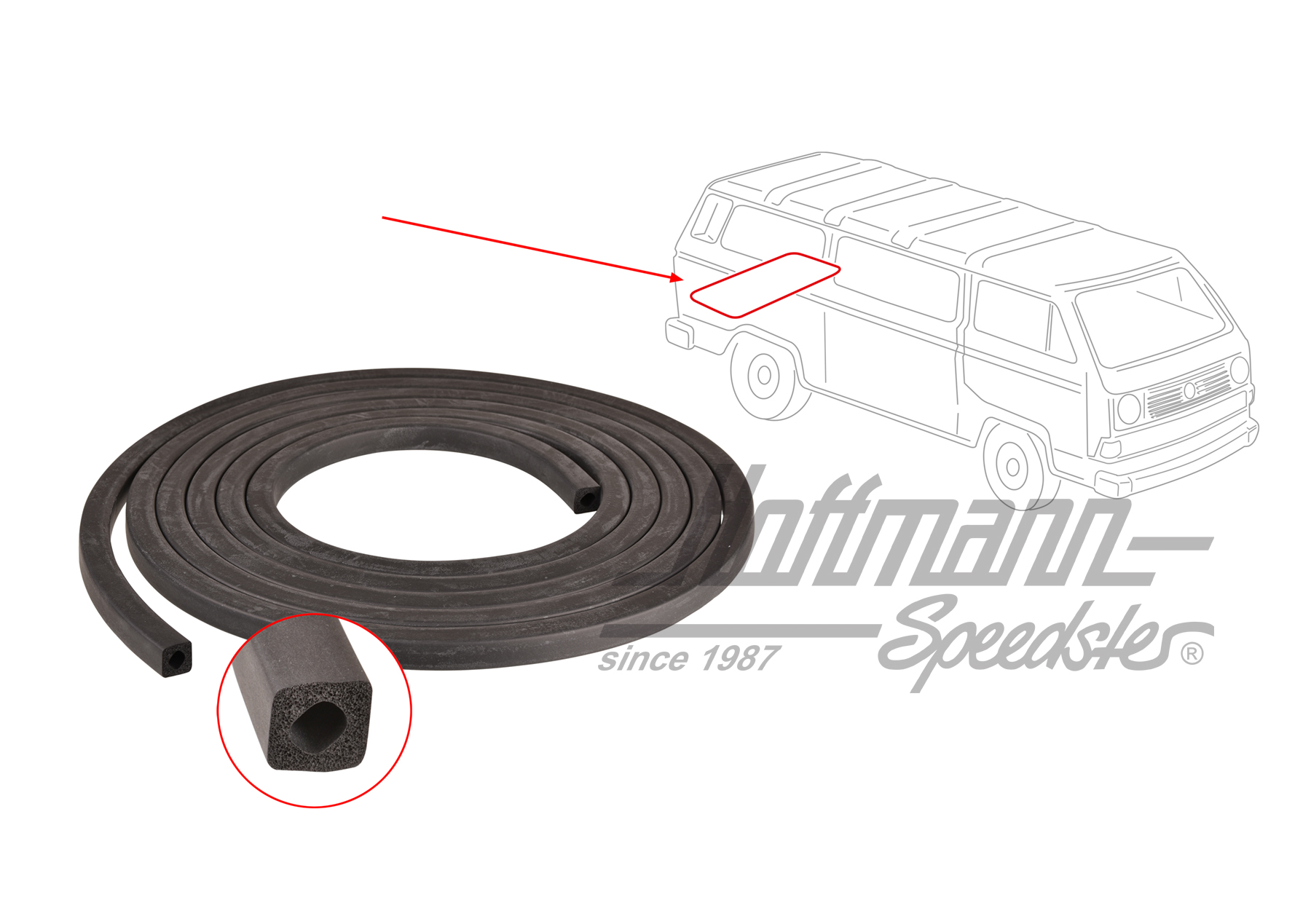 Seal, engine lid, upper, Bus T3 | 251 813 133 B | 350-0212