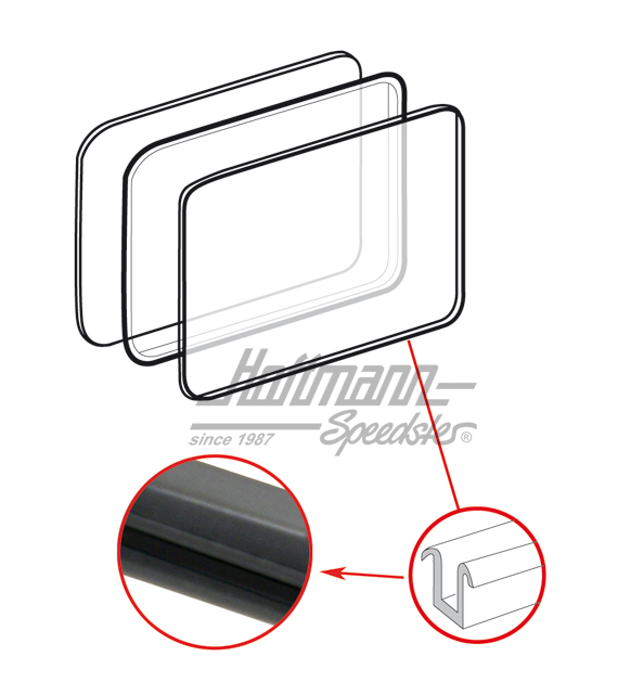 Seal, pop-out window frame/window | 221 845 325 B | 089-3843-12