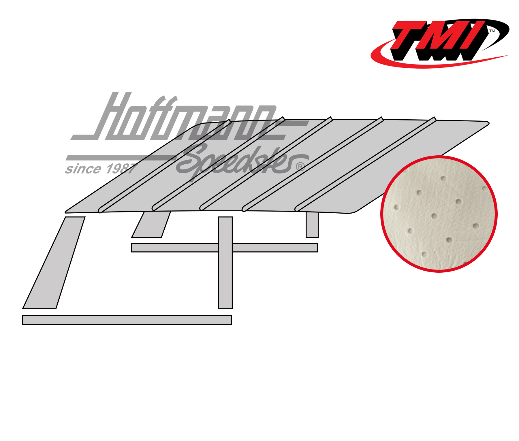 Headliner, Notchback, perforated, off-white | 20-3415-44 | 069-9710