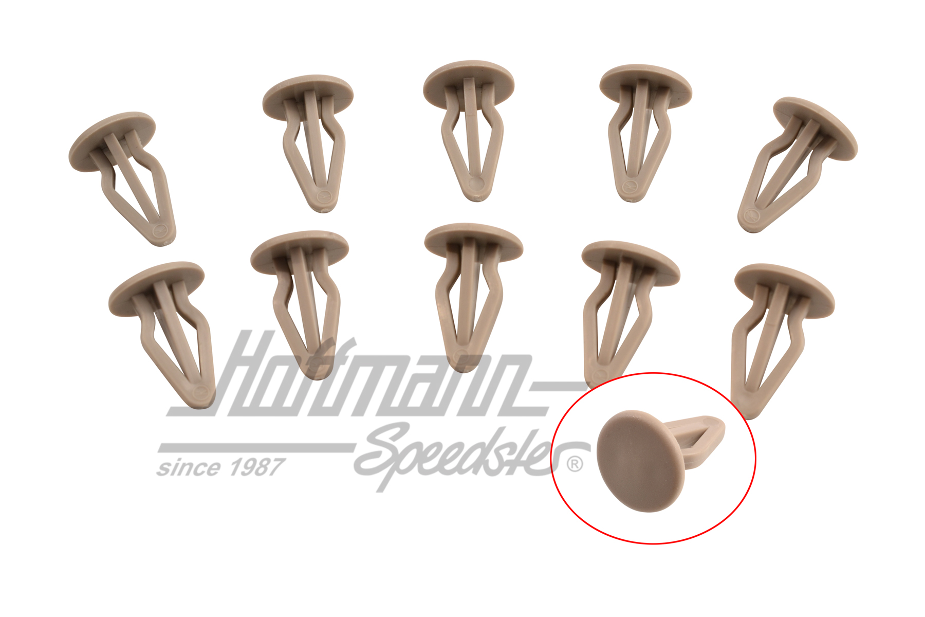 Clip, side/rear panel, stone grey | 801 867 299 | 180-1912-13