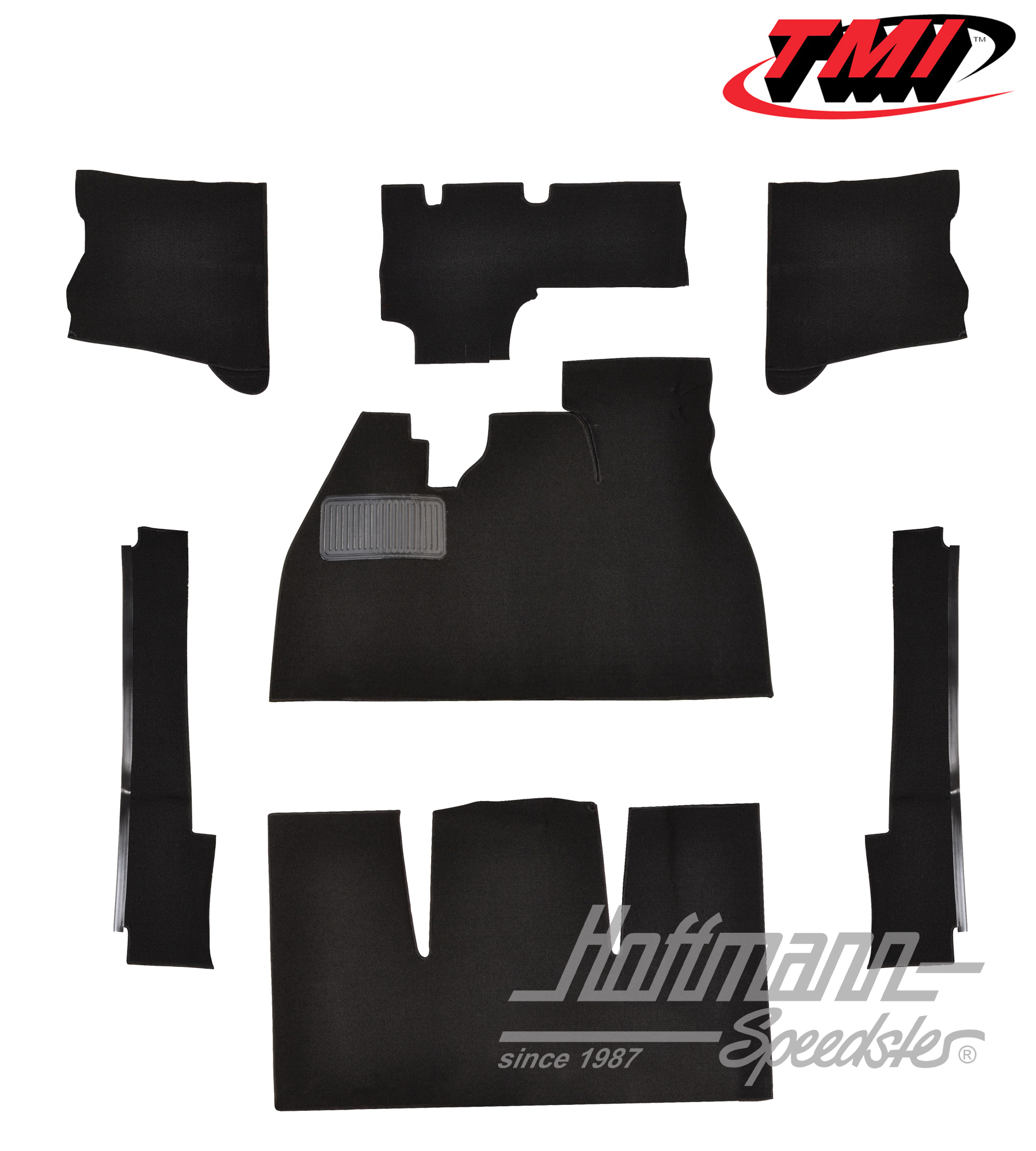 Carpet kit, Sedan, black, 8.68-7.72 | 34-F1108-301 | 020-5302
