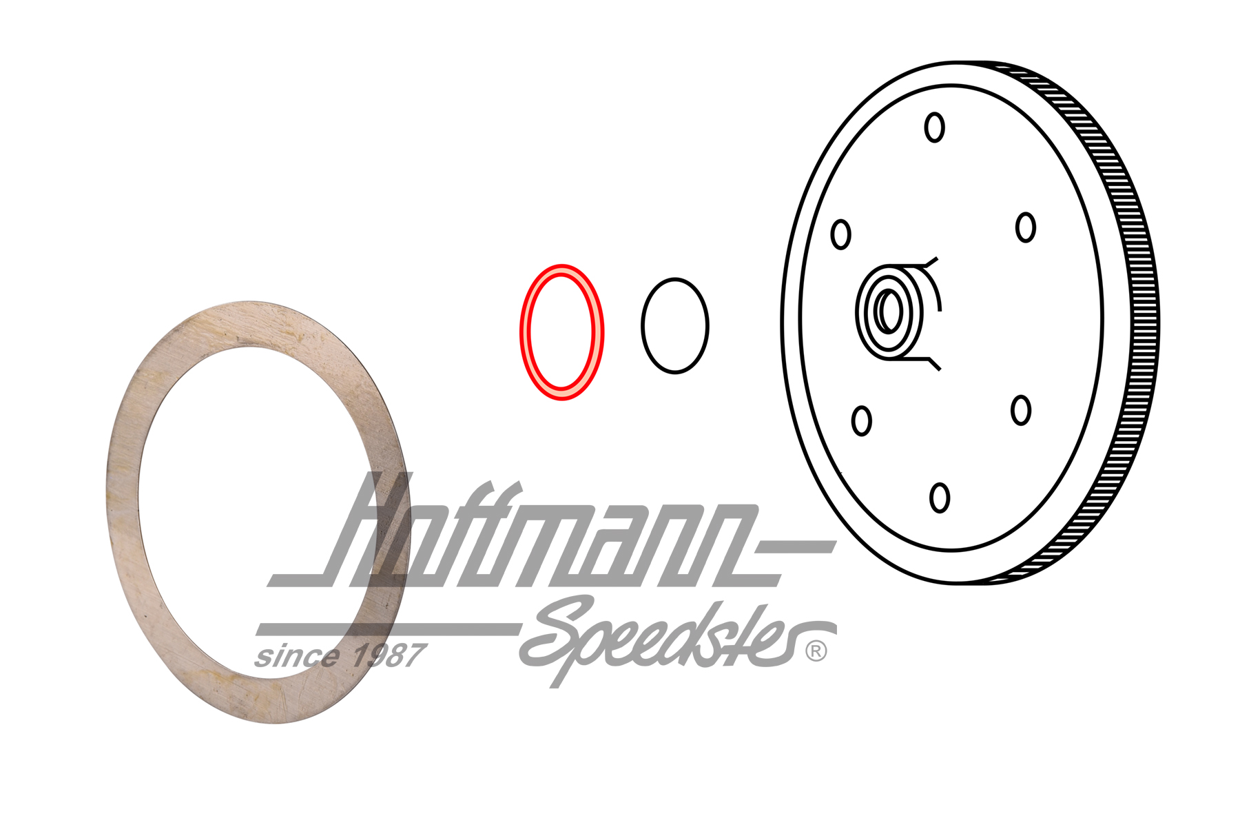 Flywheel shim, 0.32mm | 113 105 287 | 010-0137-02