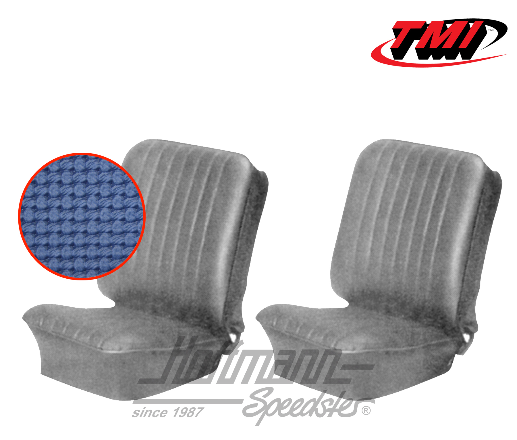 Seat upholstery, Karmann Ghia, front, 60-66, blue | 43-1502-08 | 066-0067-20