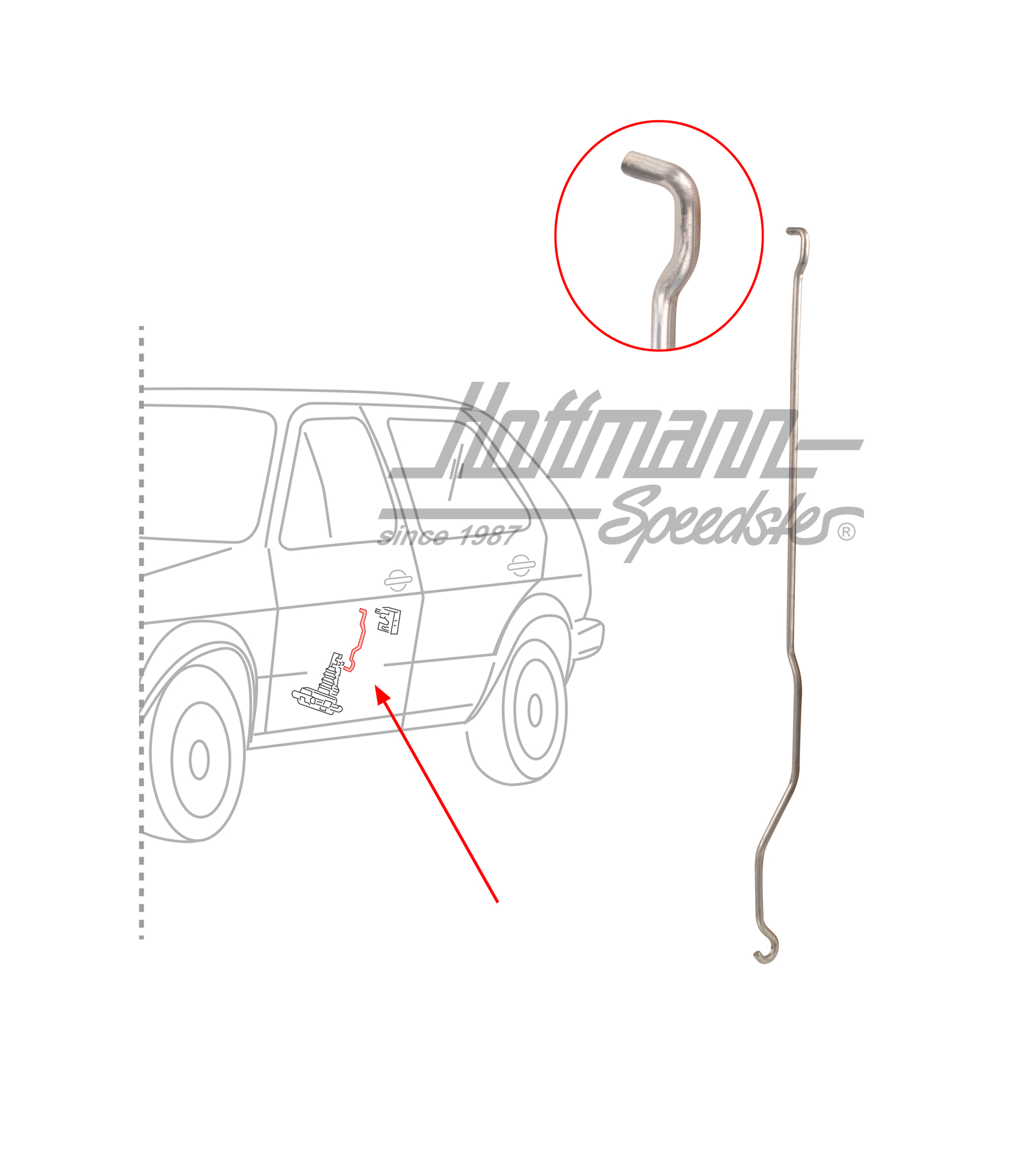 Connecting rod, control valve, front, left | 193 837 297 | 208-1027-01