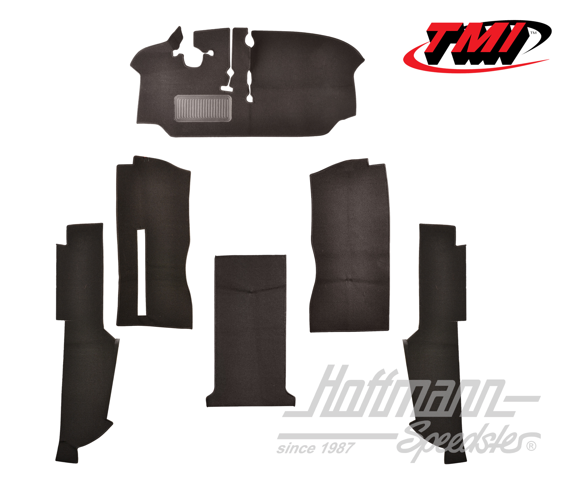Carpet kit, drivers cabin, Bus T2, 8.72-, black | 34-F2126-301 | 098-0038