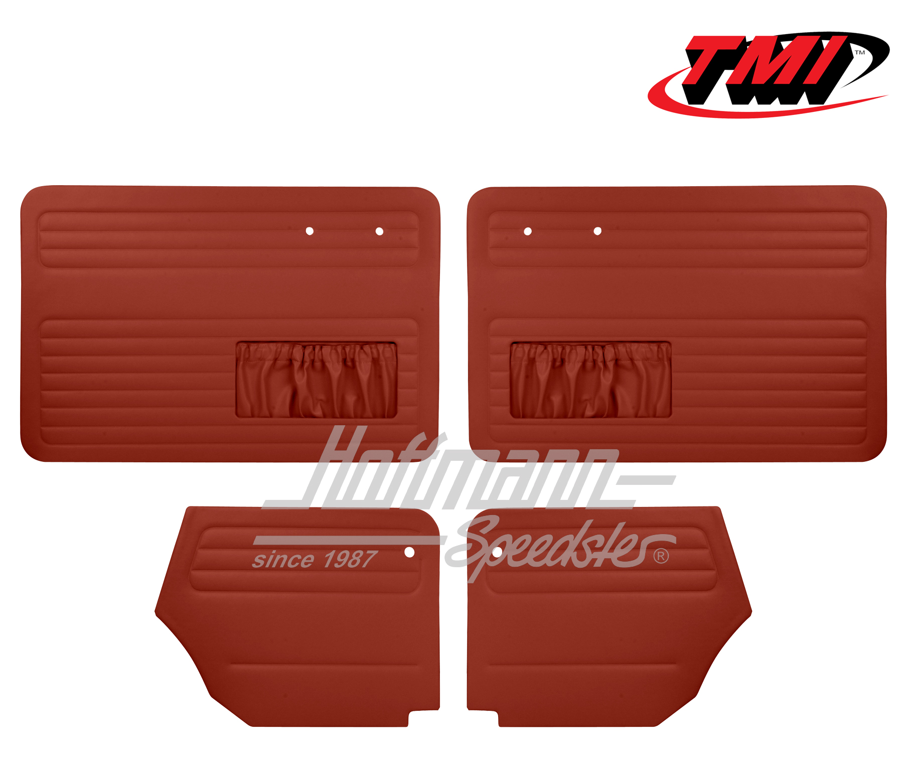 Door panels, Beetle Convertible, 64-66, red | 10-1328-17 | 055-7566