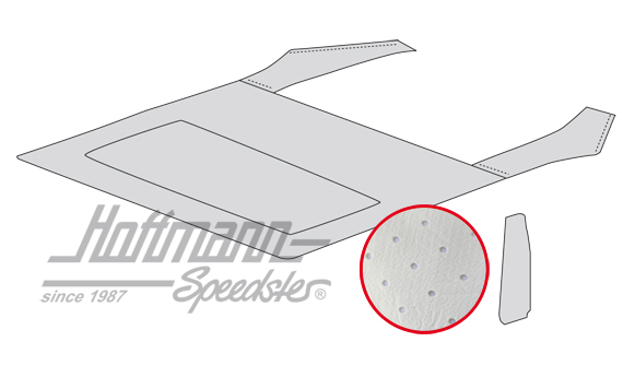 Headliner, 911, with sliding roof, perforated, white                                                