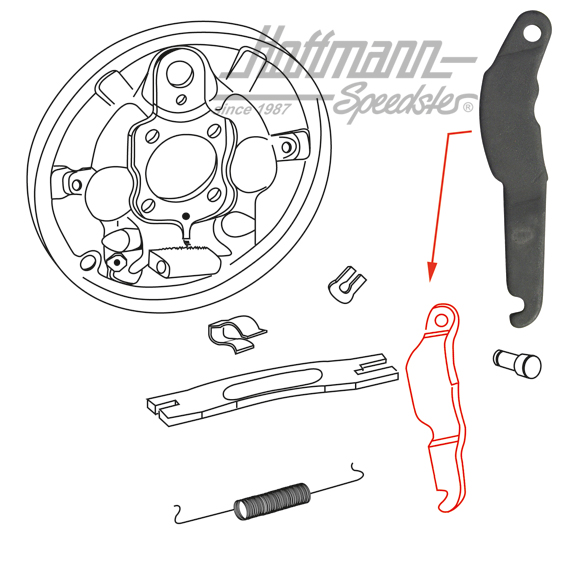 Lever, hand-brake cable, 10.57-, right | 113 609 614 A | 020-4099-02