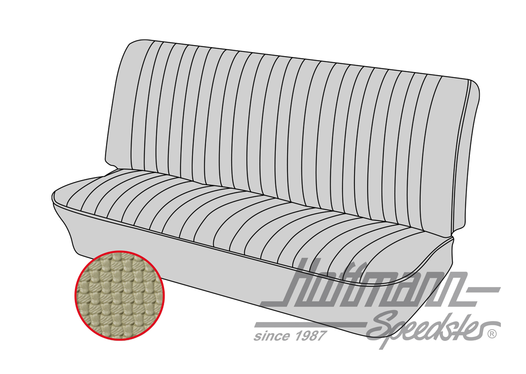 Seat bench cover, Type 3, 8.72-7.73

, beige | 43-3214-04 | 069-9629-04