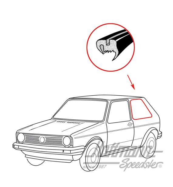Side window seal, Golf 1, rear, left | 171 845 321 | 180-7071