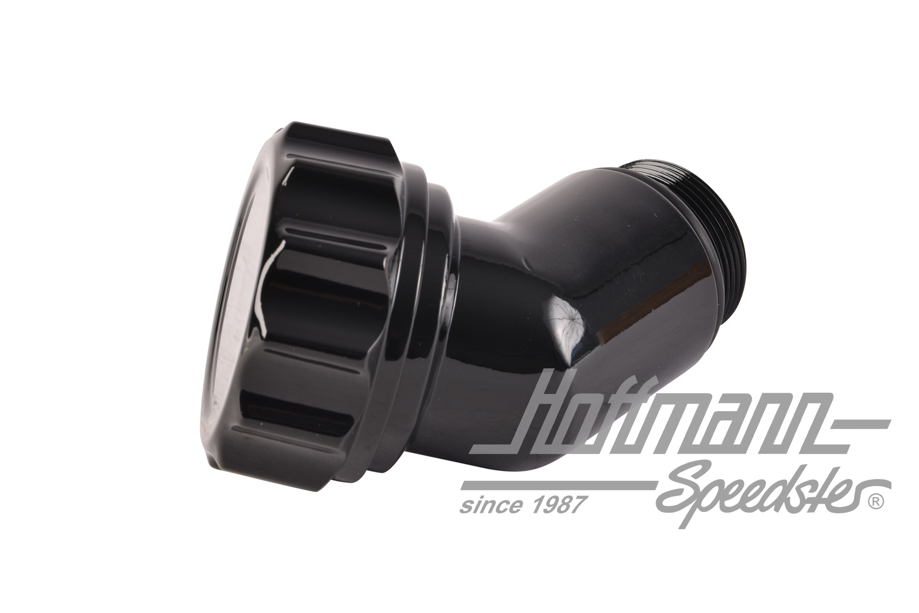 Oil filler, angled, Aluminium, black                                                                