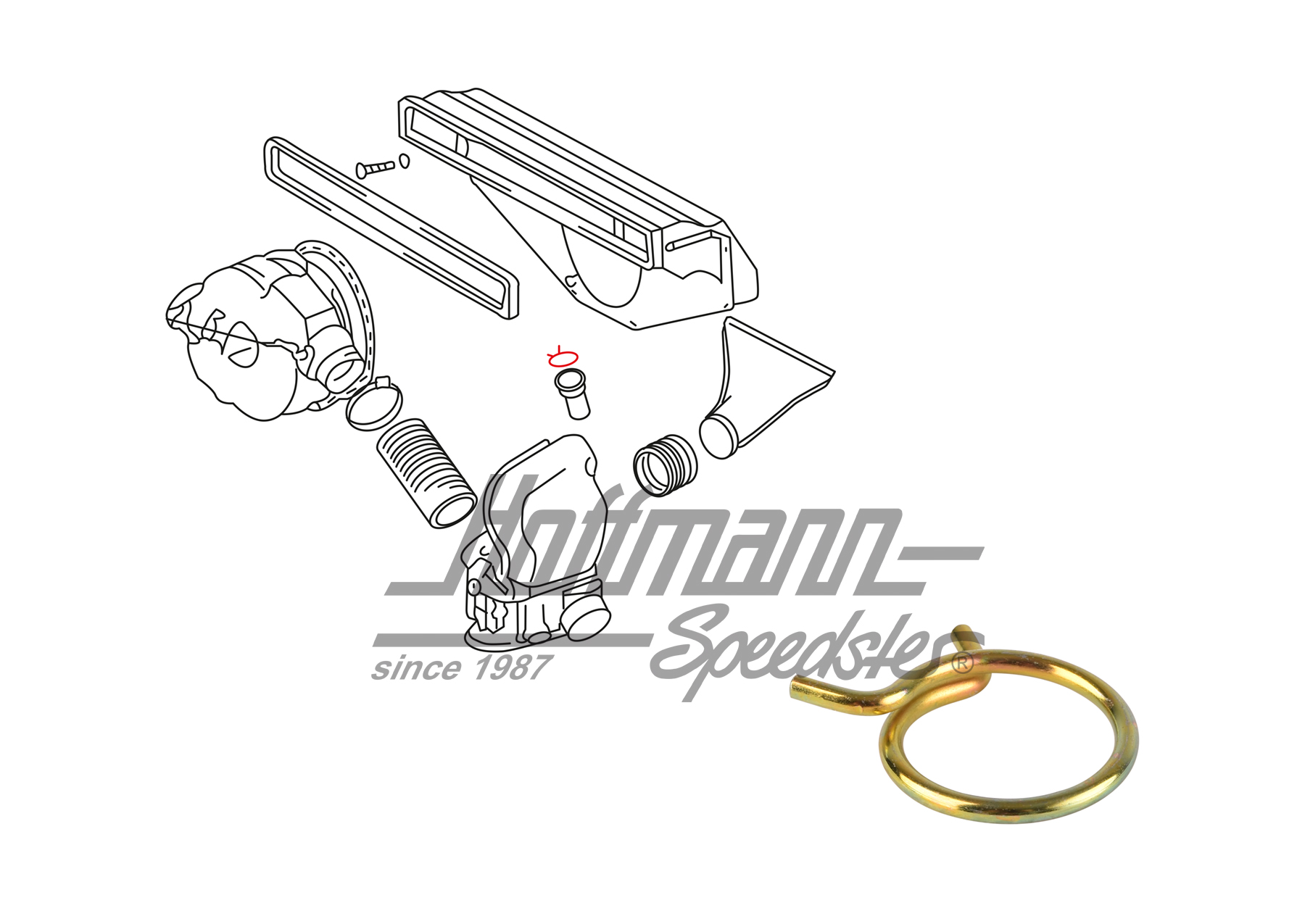 Clamp, drain hose, blower box | 999 512 145 02 | 515-0875-10
